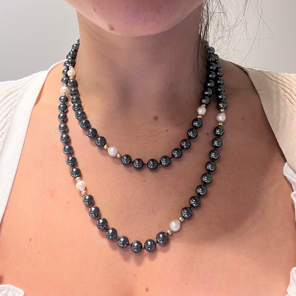 Hermitite 14Kt Gold  Pearl Necklace